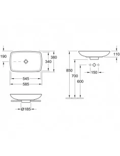Praustuvas dubuo Loop & Friends 585x380 mm, Villeroy&Boch