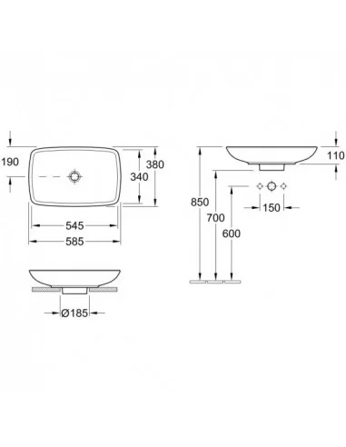 Praustuvas dubuo Loop & Friends 585x380 mm, Villeroy&Boch