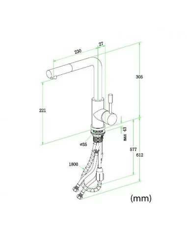 Maišytuvas plautuvei Steel Shower, su ištraukiamu dušeliu, Villeroy&Boch