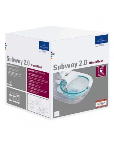 Unitazas pakabinamas Subway 2.0, su plonu Soft Close dangčiu, Direct Flush, Villeroy&Boch