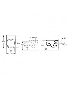 Unitazas pakabinamas Avento, rimless, su Soft Close dangčiu, Villeroy & Boch