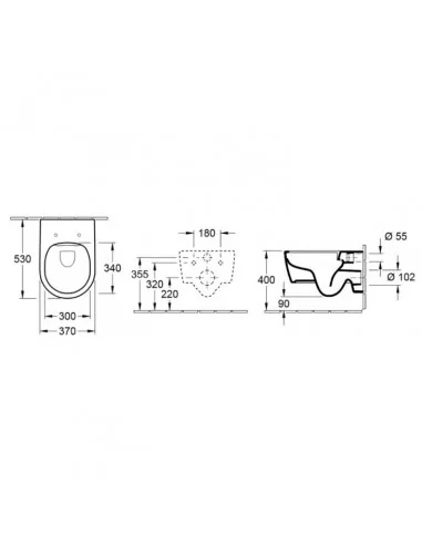 Unitazas pakabinamas Avento, rimless, su Soft Close dangčiu, Villeroy & Boch