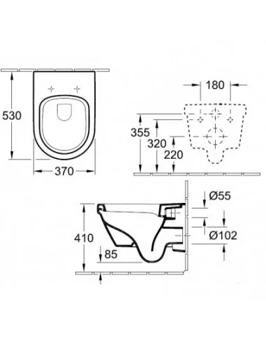 Unitazas pakabinamas Omnia Architectura, su Soft Close dangčiu, Villeroy&Boch