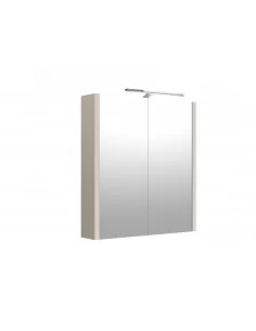 Spintelė su veidrodžiu 60-110 cm taupe, su LED šviestuvu, IP44, 4000K, jungiklis + rozetė, JOY