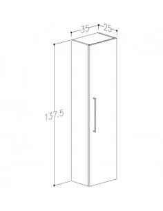 Ūkinė spintelė 35 cm, 1 durelės, aksesuarų panelė, JOY