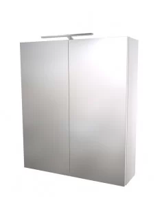 Spintelė SCANDIC 60 su veidrodžiu ir LED apšvietimu, balta, Raguvos Baldai