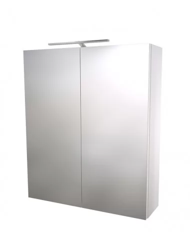 Spintelė SCANDIC 60 su veidrodžiu ir LED apšvietimu, balta, Raguvos Baldai