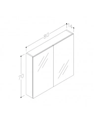 Spintelė SCANDIC su veidrodžiu 60 cm, balta, Raguvos Baldai