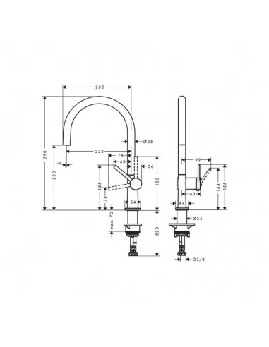 Maišytuvas plautuvei M54, Hansgrohe, Hansgrohe