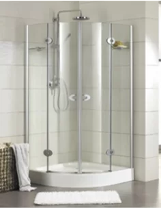 Pusapvalė dušo kabina dviejų varčių, 900 x 900 x 1950